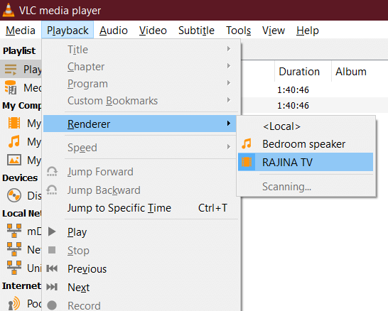 casting VLC to Chromecast